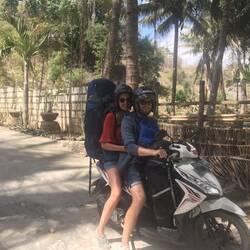 Abreise Nusa Penida, wir auf besagten Motorrad