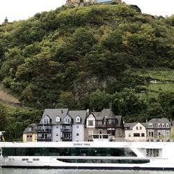Our sister ship, the Scenic Opal, on her way to Amsterdam