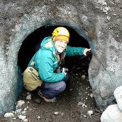 Graham entering the Ice Hole