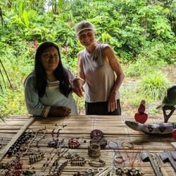 Nila is the artistic one in the family, and makes jewelry and other souvenirs to sell