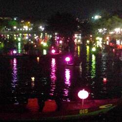 Hoi An boat lanterns at night