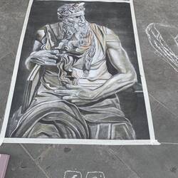 Dessin dans la rue àla craie