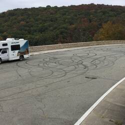Just a few warm up donuts before we hit the road again