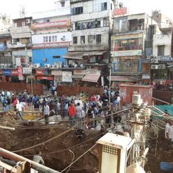 Check out the people walking all over construction zone