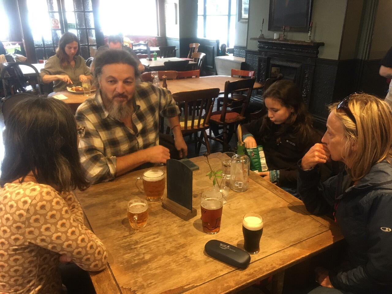 Enjoying a British brew or two