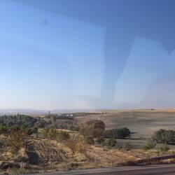 Open farmland (no that is not a tornado- just a reflection