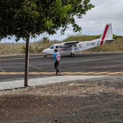 Our plane arrives!
