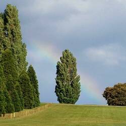 Regenbogen auf dem Weg zurück zum Motel