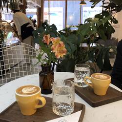 Im Cafe "TANG" (bester uns teuerster Kaffee seit langem)