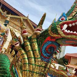 vor dem Tempel wachen die Drachen