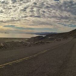 Sea to the left, mountains to the right