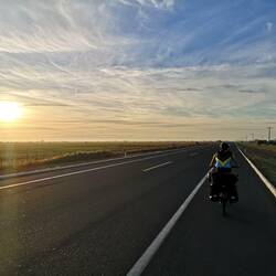Early morning on a flat road