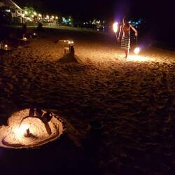 Abendessen am Strand