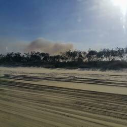 Auch auf Fraser Island:Buschfeuer