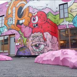 Streetart - ice cream cones and balls