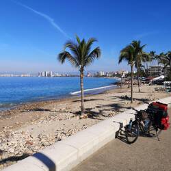 View from Puerto Vallarta Malecon with the Hilton etc. Resorts in the background
