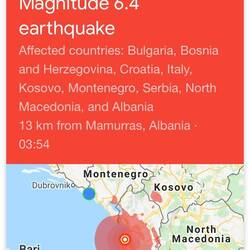 Our location indicated by the blue dot