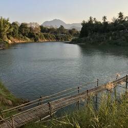 Eine der Bambusbrücken