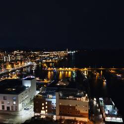Bodø harbour by night
