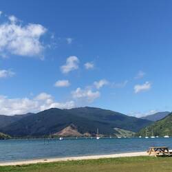 blick vom Auto auf den Fjord..