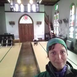 Ailleurs à Tsuwano : ma première eglise avec des tatamis au lieu de bancs !