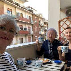 Afternoon tea on the balcony — Civitavecchia, Italy.
