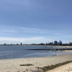 Sicht auf die Skyline von St.Kilda