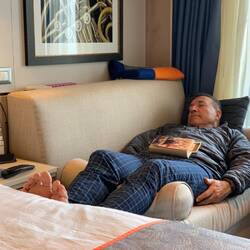 Mui's idea of R&R on a sea day.