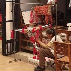 Pinata maker in the market