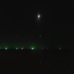 Venus between the moon & the fishing boats