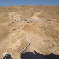 The soldiers used the white trail coming up the western side of Masada to enter the fortress