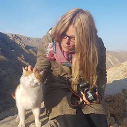 Kater Hubertus begrüßt uns am Morgen auf dem Parkplatz