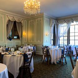Twice-daily tea is served in the former music room @ Glen Eyrie Castle — Colorado Springs, CO.