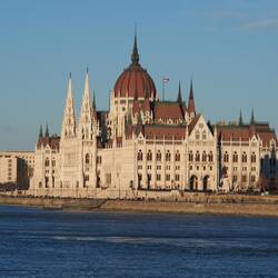 View of the Hungarian Parliament from the Danube River (Duna River)