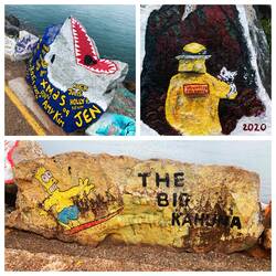 Bemalte Steine am Strand von Port Macquarie