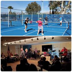 Pickleball in the morning music and dancing at night