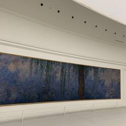 Two elliptical rooms are filled with the paintings, so you feel like your inside the lilly pad