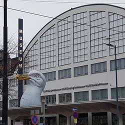 The Olympic tennis arena repurposed as a museum. Love a building with a birdhead in front of it. Should be mor