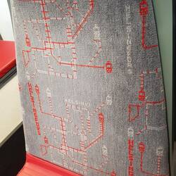 The tram lunes map on the tram seats - love