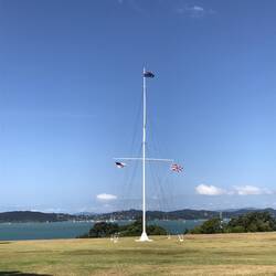 Flag pole marks the spot where the Waiting Treaty was singed