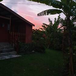 unsere Unterkunft abends