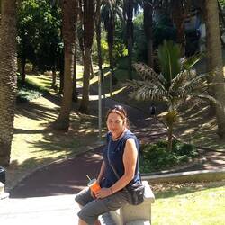 A green smoothie in a lovely park