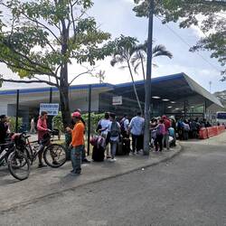 Many changing while waiting in line for the border crossing