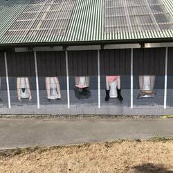 Gotta love the NZ sense of humour - mural on the side of the public loo in Cheviot