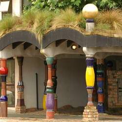 The entrance of the public toilets
