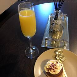 Mimosa and a muffin - what a nice welcoming treat at this lovely hotel!