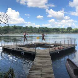 Cage Pool - The safest way to swim with crocs and hippos
