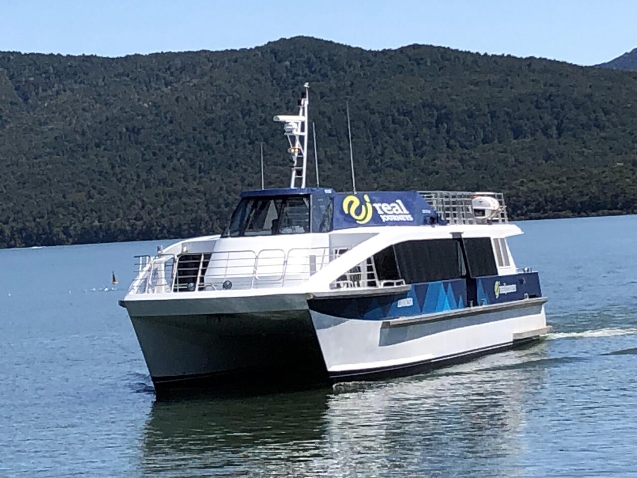 Catamaran on Lake Te Anau