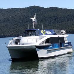 Catamaran on Lake Te Anau