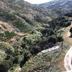 The train skirts deep gorges